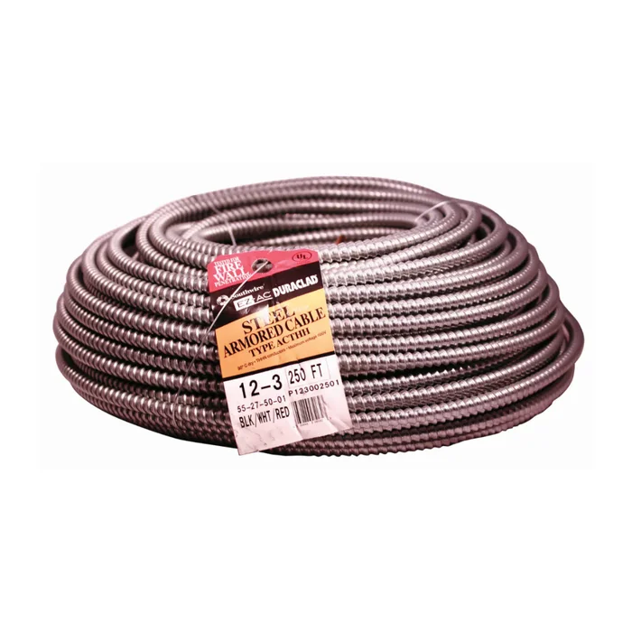 Southwire Duraclad 250-Feet 12 / 3 Solid Steel BX/AC Armored Cable