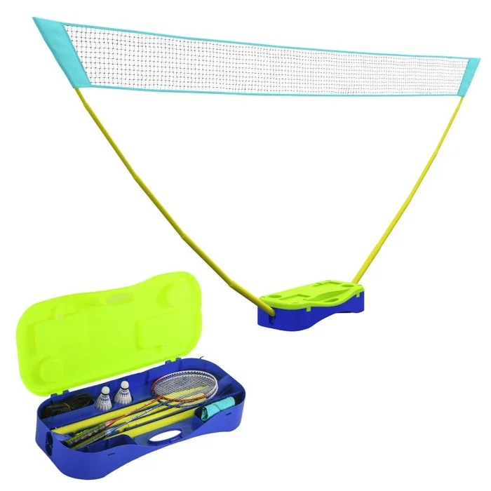 SPORTNOW 4m Badminton Set with Volleyball, Portable Badminton Net with Two Rackets, Two Shuttlecocks, Carry Case, for Indoor, Outdoor Sports