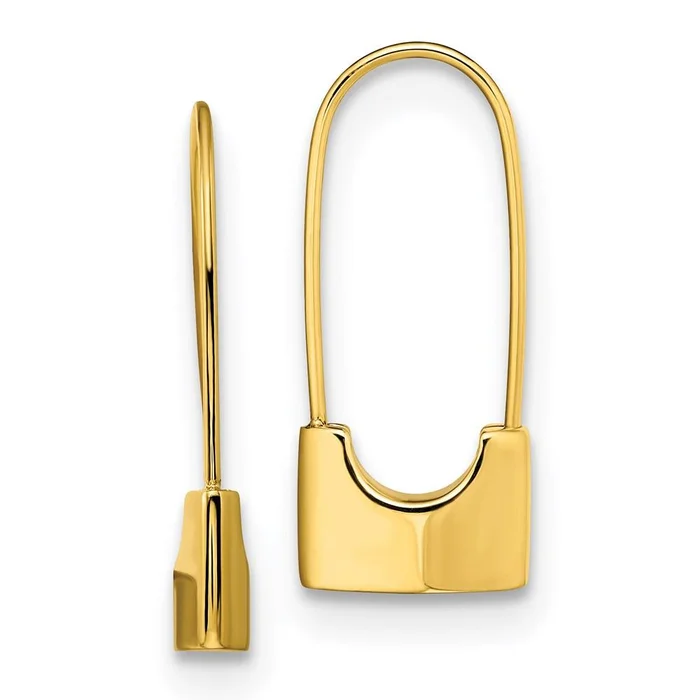 Stainless Steel Polished Yellow IP-plated Lock Earrings