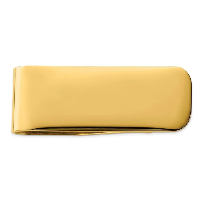 Stainless Steel Polished Yellow IP-plated Money Clip