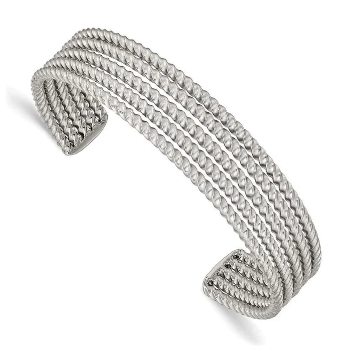 Stainless Steel Textured Cuff Bangle