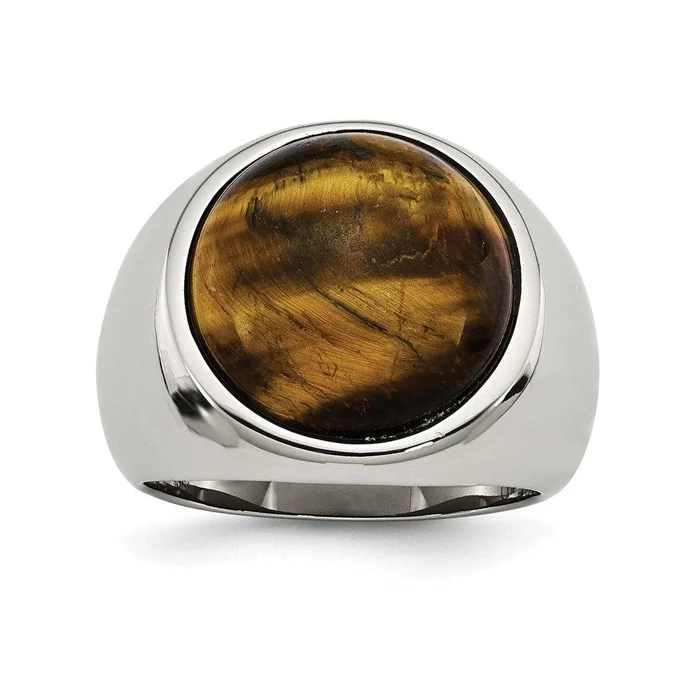 Stainless Steel Tiger’s Eye Ring