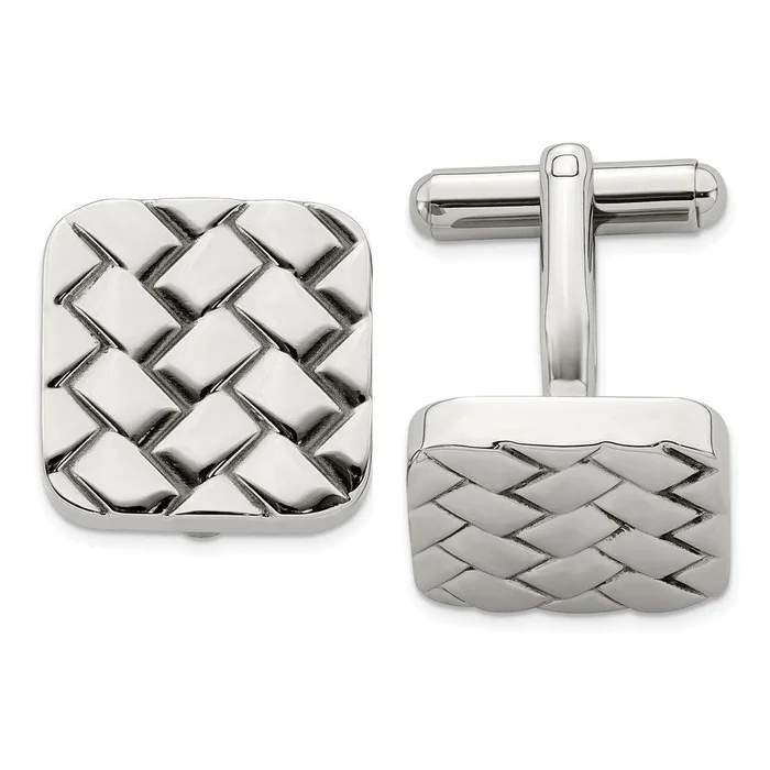 Stainless Steel Weave Design Cufflinks