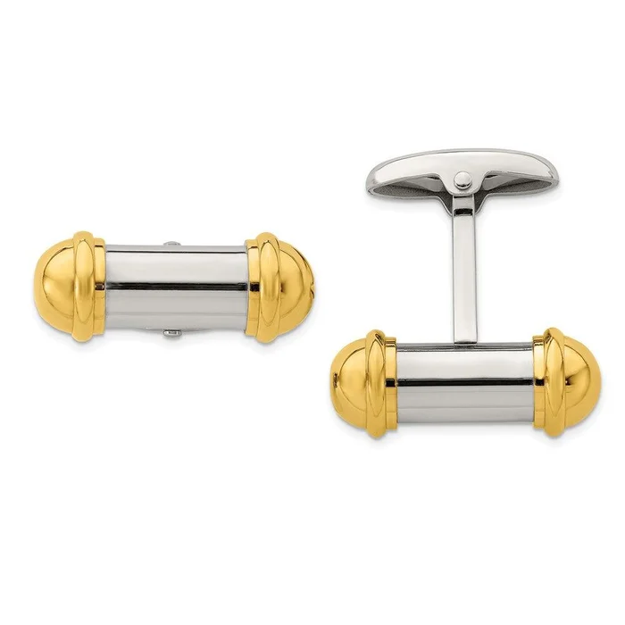Stainless Steel Yellow IP-Plating Cufflinks