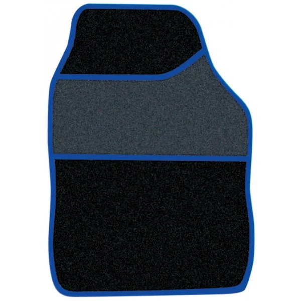 Standard Universal Mat Set – Velour – Black/Blue Binding – 4 Piece