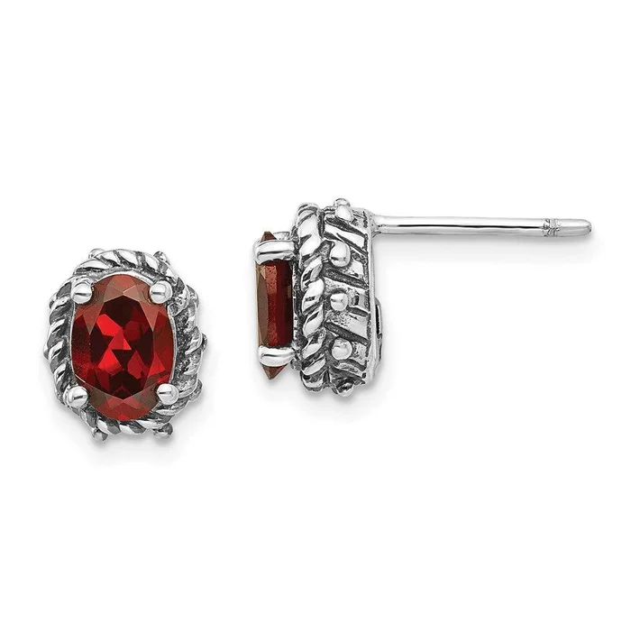 Sterling Silver Garnet Earrings