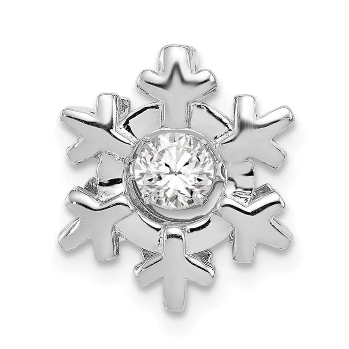 Sterling Silver Polished Vibrant CZ Snowflake Pendant