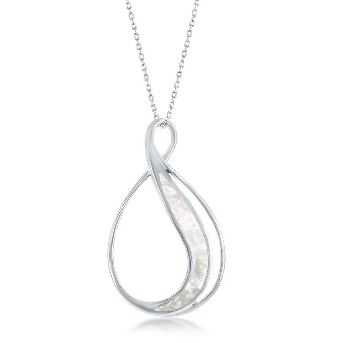 Sterling Silver White MOP Pear Shaped Pendant