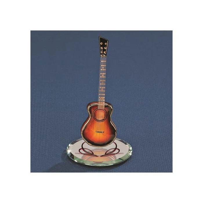 Sunburst Acoustic Guitar Glass Figurine