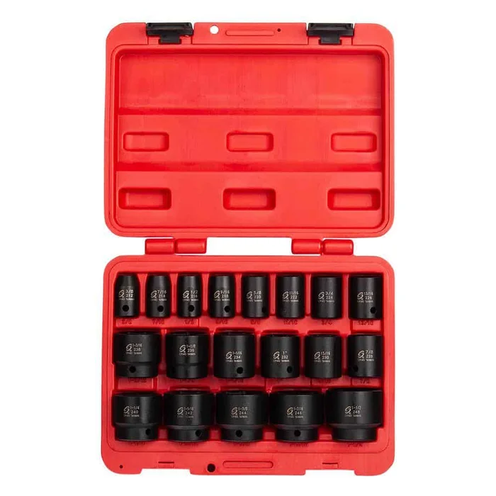 SUNEX TOOLS 2640 1/2 in. Drive SAE Impact Socket Set (19-Piece)