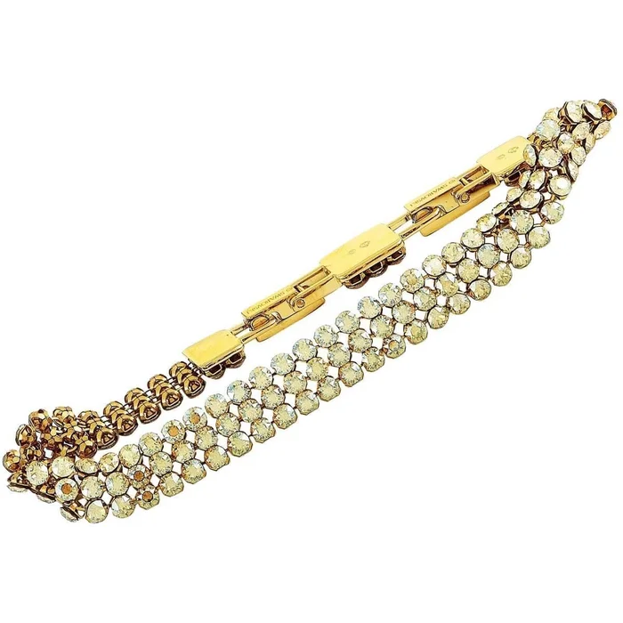 Swarovski Women’s Bracelet – Fit Crystal Yellow Gold Steel Mesh Bracelet | 5381138