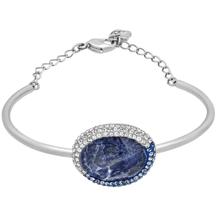 Swarovski Women’s Bracelet – Oval Rhodium-Plated Blue Crystal, 6.75 inch | 5132119