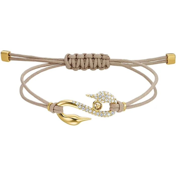 Swarovski Women’s Bracelet – Power Yellow Gold Tone Plated Beige Rope Hook | 5508527