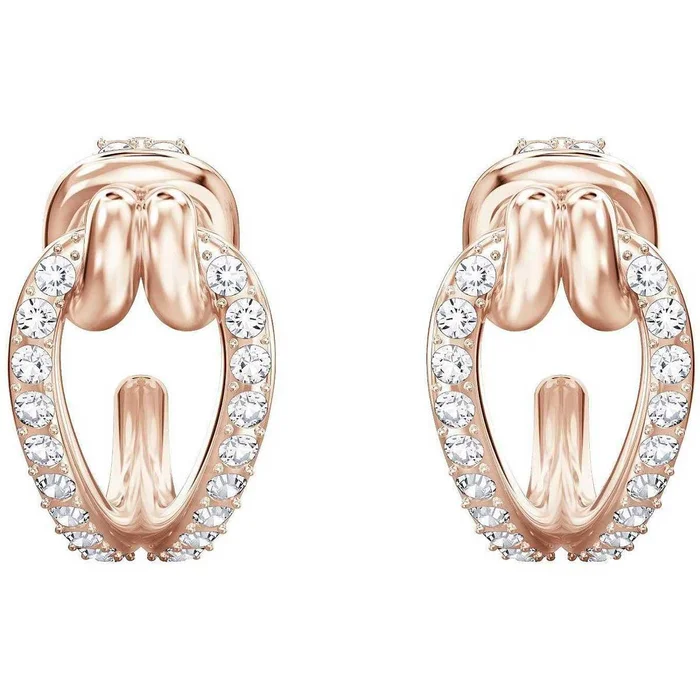 Swarovski Women’s Earrings – Lifelong Oval Rose Gold Plated Small Hoop | 5392920