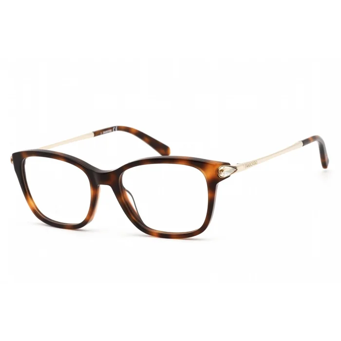 Swarovski Women’s Eyeglasses – Dark Havana Cat Eye Plastic Full-Rim Frame | SK5350 052