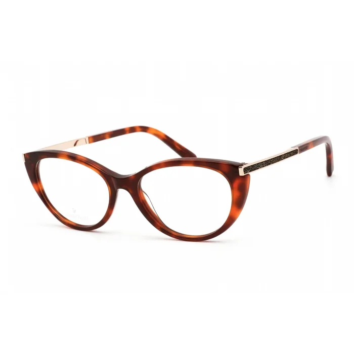 Swarovski Women’s Eyeglasses – Dark Havana Cat Eye Plastic Full-Rim Frame | SK5413 052