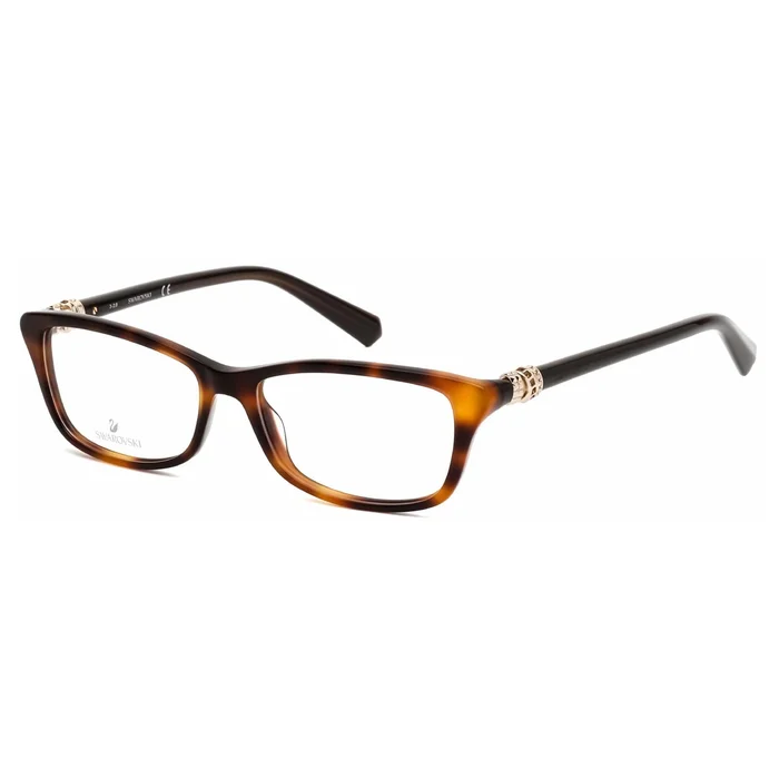Swarovski Women’s Eyeglasses – Dark Havana Rectangular Plastic Frame | SK5243 052
