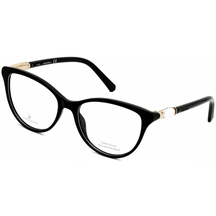Swarovski Women’s Eyeglasses – Shiny Black Cat Eye Plastic Full-Rim Frame | SK5311 001
