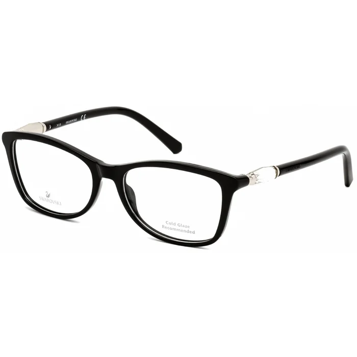 Swarovski Women’s Eyeglasses – Shiny Black Cat Eye Plastic Full-Rim Frame | SK5336 001