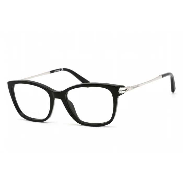 Swarovski Women’s Eyeglasses – Shiny Black Cat Eye Plastic Full-Rim Frame | SK5350 001