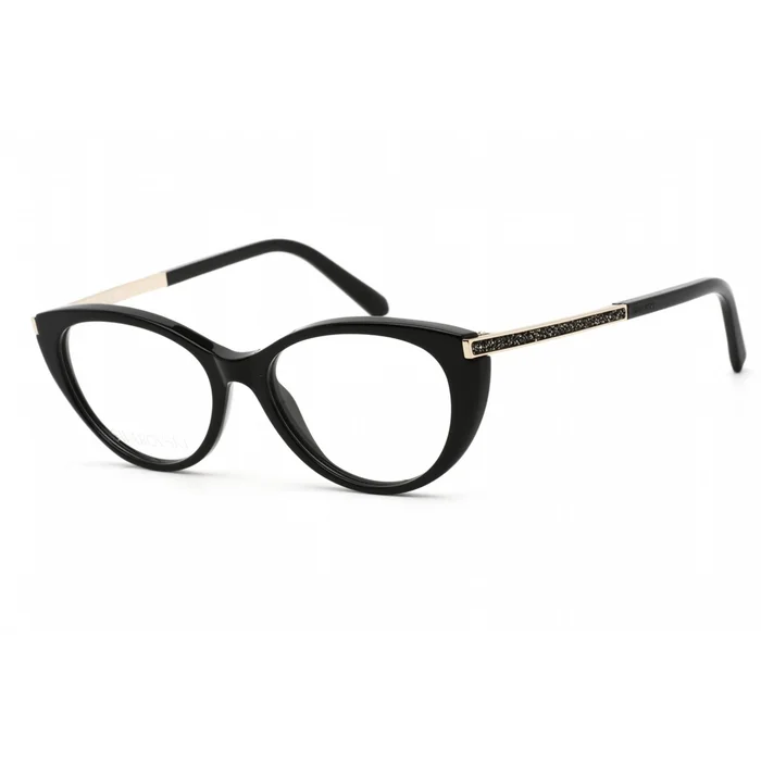 Swarovski Women’s Eyeglasses – Shiny Black Cat Eye Plastic Full-Rim Frame | SK5413 001