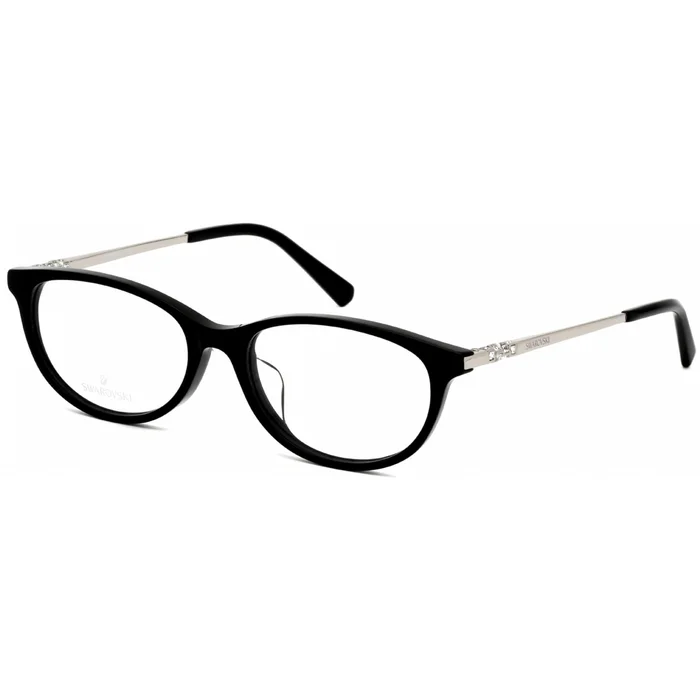Swarovski Women’s Eyeglasses – Shiny Black Oval Plastic Full-Rim Frame | SK5294-D 001