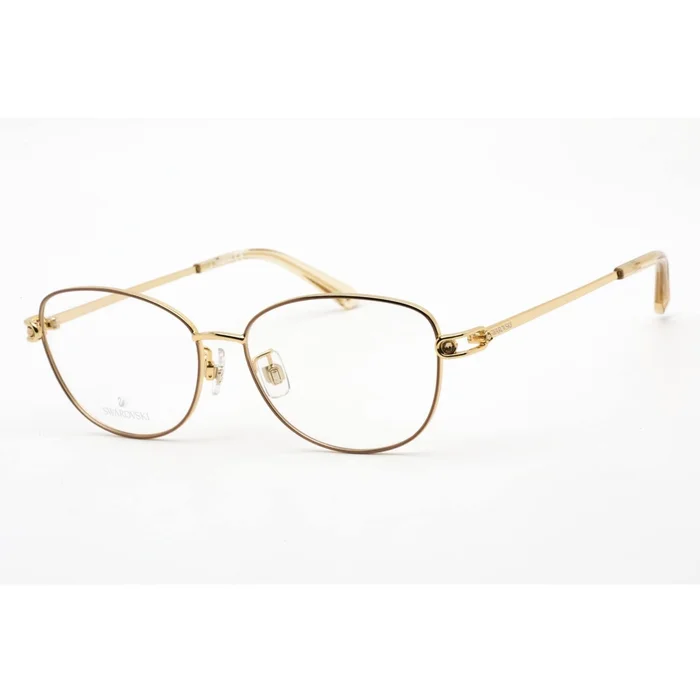 Swarovski Women’s Eyeglasses – Shiny Deep Gold Cat Eye Metal Frame | SK5403-D 030