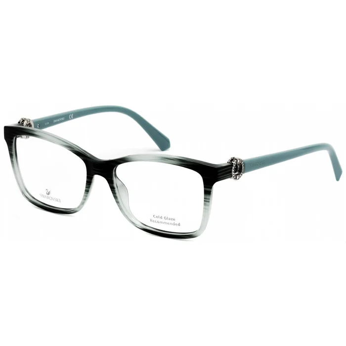 Swarovski Women’s Eyeglasses – Shiny Turquoise Rectangular Plastic Frame | SK5255 087