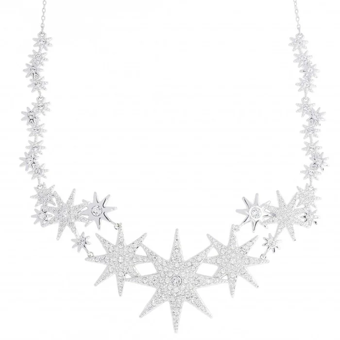 Swarovski Women’s Necklace – Fizzy Rhodium Plated Clear Crystal Pave | 5230286