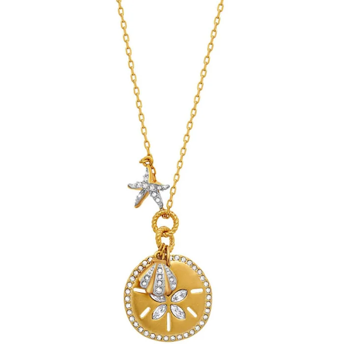 Swarovski Women’s Necklace – Ocean 23K Yellow Gold Coin Shape Pendant | 5492274