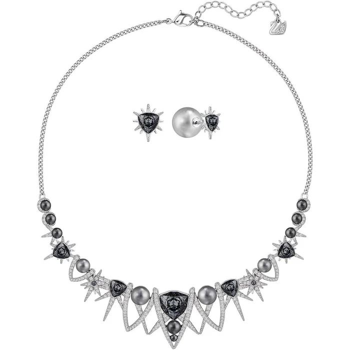 Swarovski Women’s Necklace Set – Fantastic Gray & Clear Crystal | 5259472