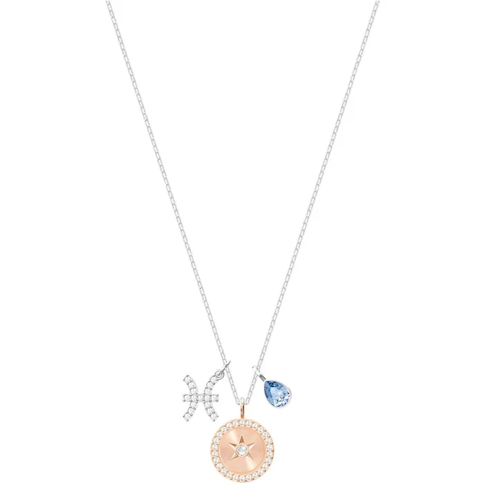 Swarovski Women’s Pendant Necklace – Zodiac Pisces Sign Rhodium Plated | 5349219