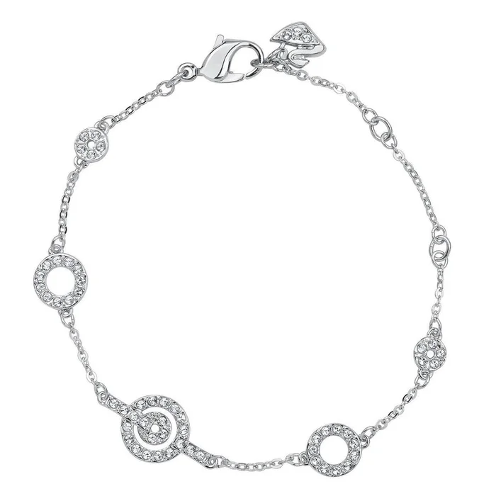 Swarovski Women’s Purity Rhodium-Plated Clear Crystal Chain Bracelet, 6″ Length | 1121075