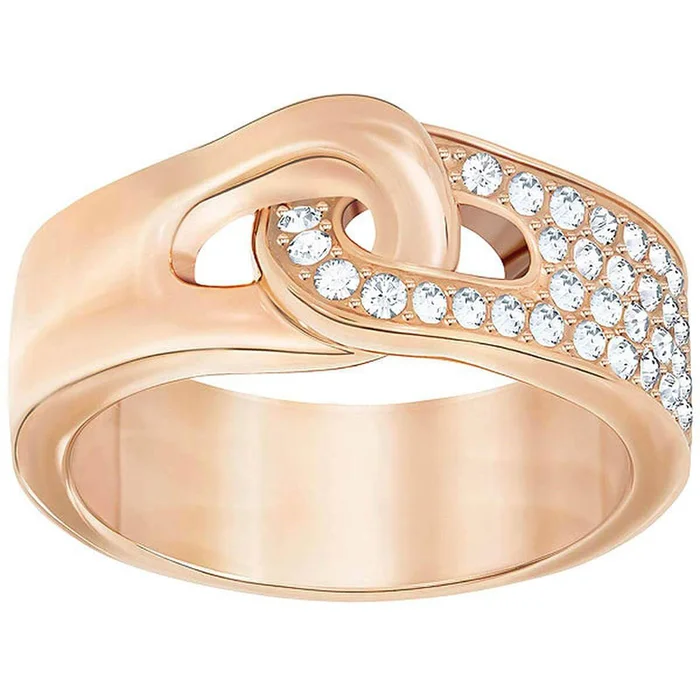Swarovski Women’s Ring – Gallon Rose Gold Plated Clear Crystal, Size 7 | 5267322