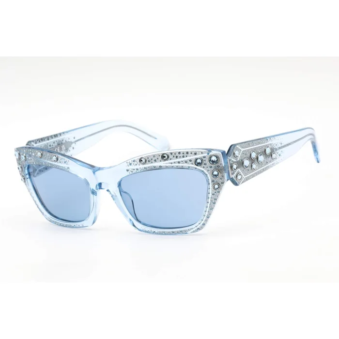Swarovski Women’s Sunglasses – Blue Lens Shiny Blue Cat Eye Shape Frame | SK0380 90V
