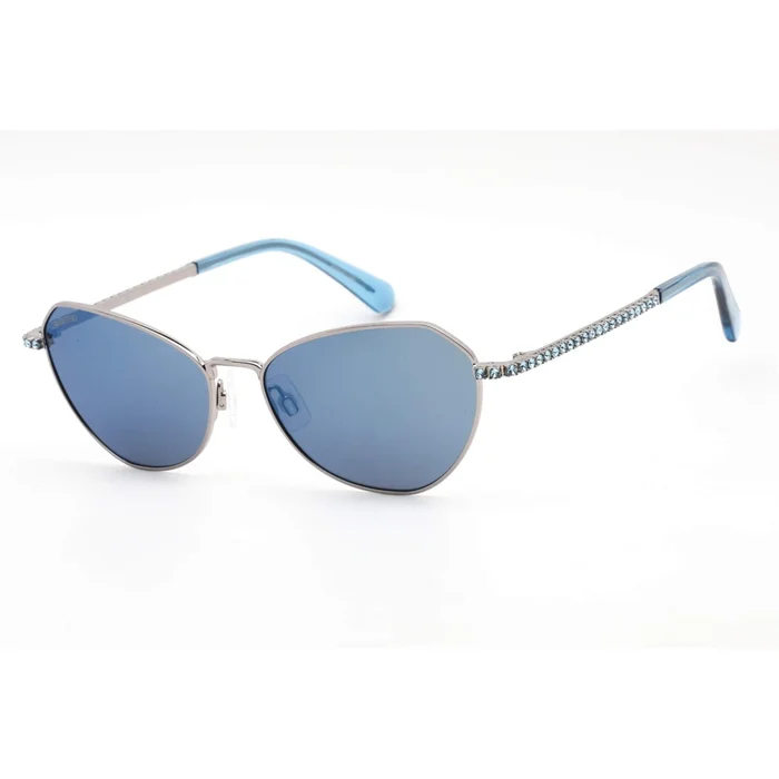 Swarovski Women’s Sunglasses – Blue Mirror Lens Cat Eye Shape Frame | SK0386 14X