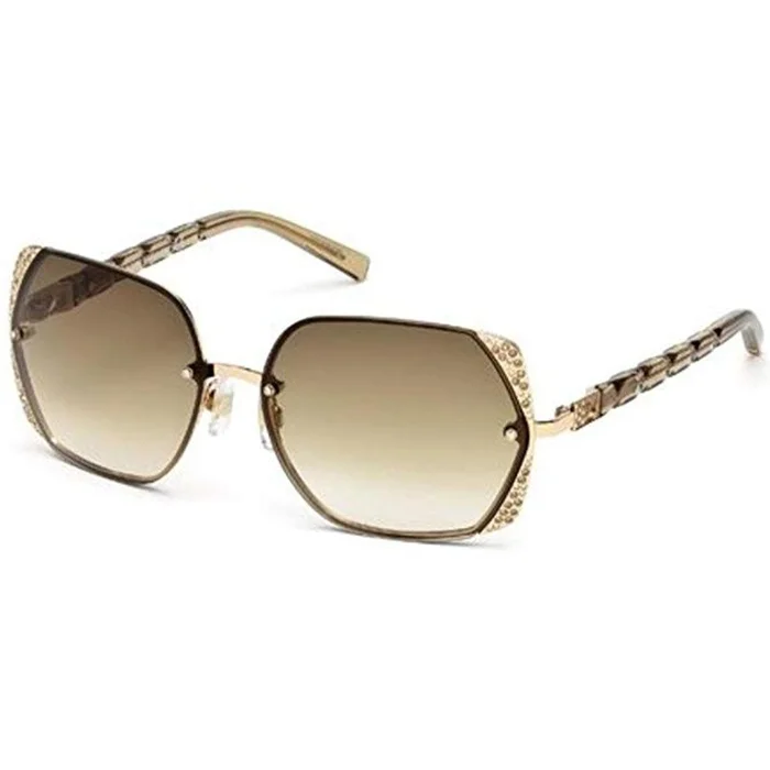 Swarovski Women’s Sunglasses – Gradient Brown Glass Shiny Rose Gold Frame | SK0033-6028F