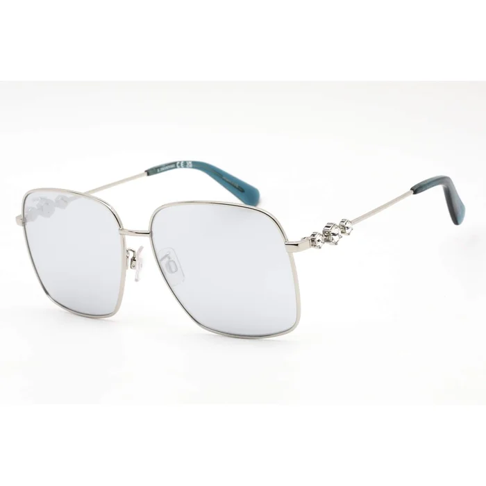 Swarovski Women’s Sunglasses – Smoke Mirror Lens Square Metal Frame | SK0379-H 16C