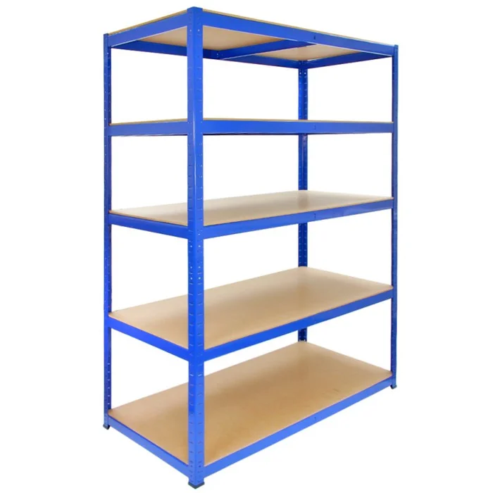 T-Rax Garage Shelving Unit Extra Wide – 5 Tier Heavy Duty Rack for Storage Steel Utility Shelves | Metal & MDF Boltless Racking Assembly System | 1800KG Capacity | 360KG Per Shelf, Blue