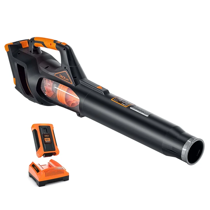 TACKLIFE 40V Cordless Leaf Blower with 4.0Ah Battery & Charger, Brushless Motor and 5-Speed Optional, Perfect for Lawn and Snow Cleaning