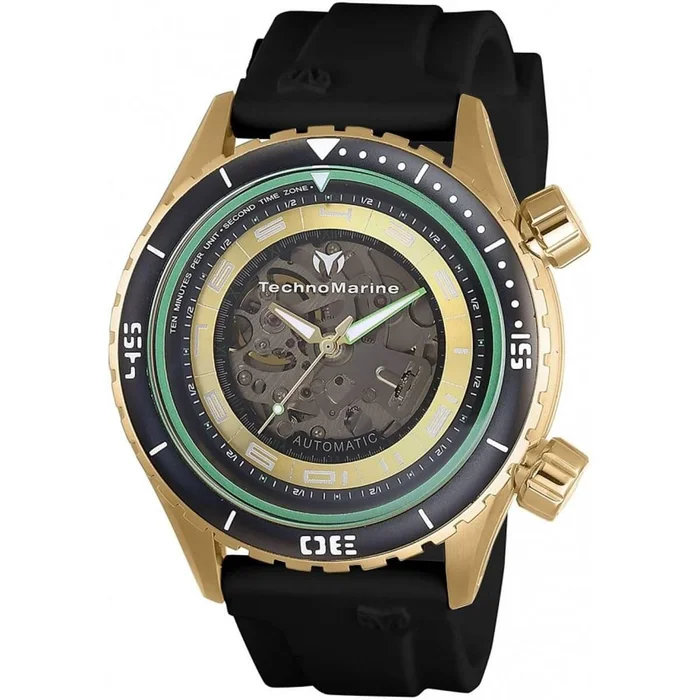 Technomarine Men’s Automatic Watch – Manta Black Rubber Strap | TM-218005
