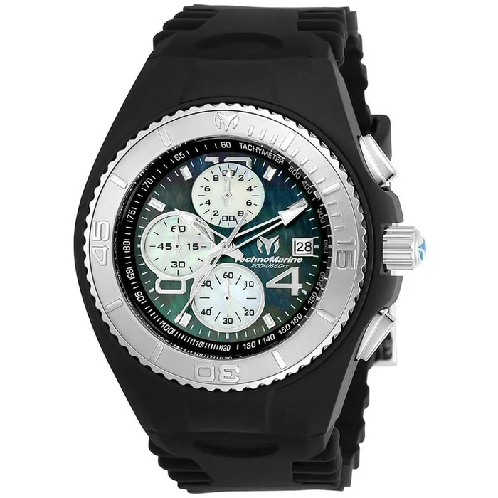 Technomarine Men’s Chrono Watch – Cruise JellyFish MOP Dial Black Strap | TM-115349