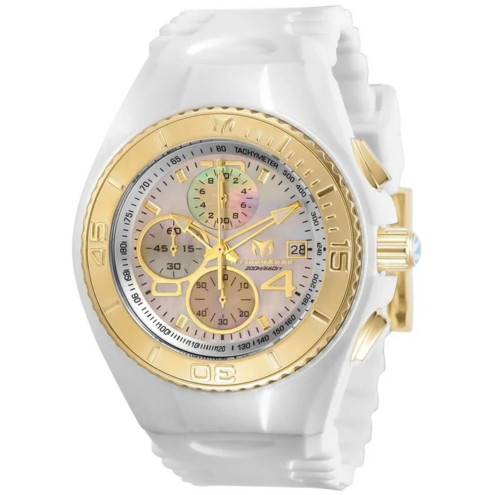 Technomarine Men’s Chrono Watch – Cruise JellyFish MOP Dial White Strap | TM-115354