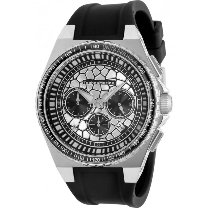 Technomarine Men’s Chrono Watch – Technocell Silver and Black Dial Strap | TM-318065