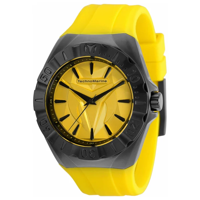 Technomarine Men’s Quartz Watch – Cruise Yellow Dial Silicone Rubber Strap | TM-120011