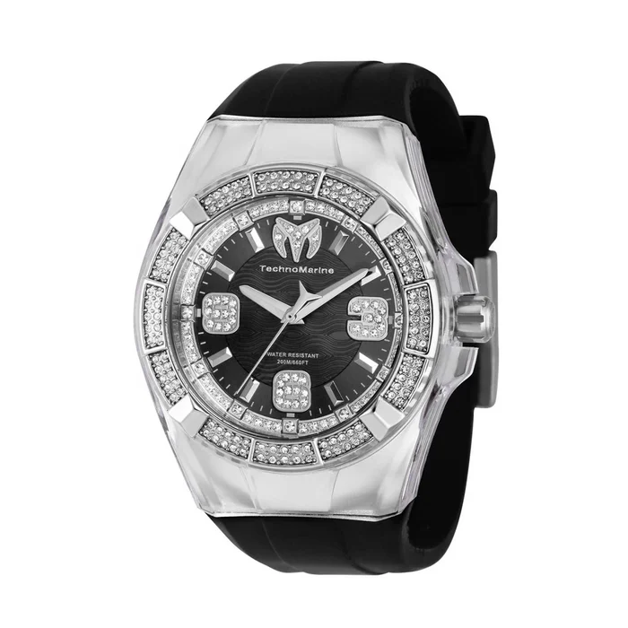 Technomarine Men’s Watch – Cruise Glitz Silver Steel Case Silicone Strap | TM-121089