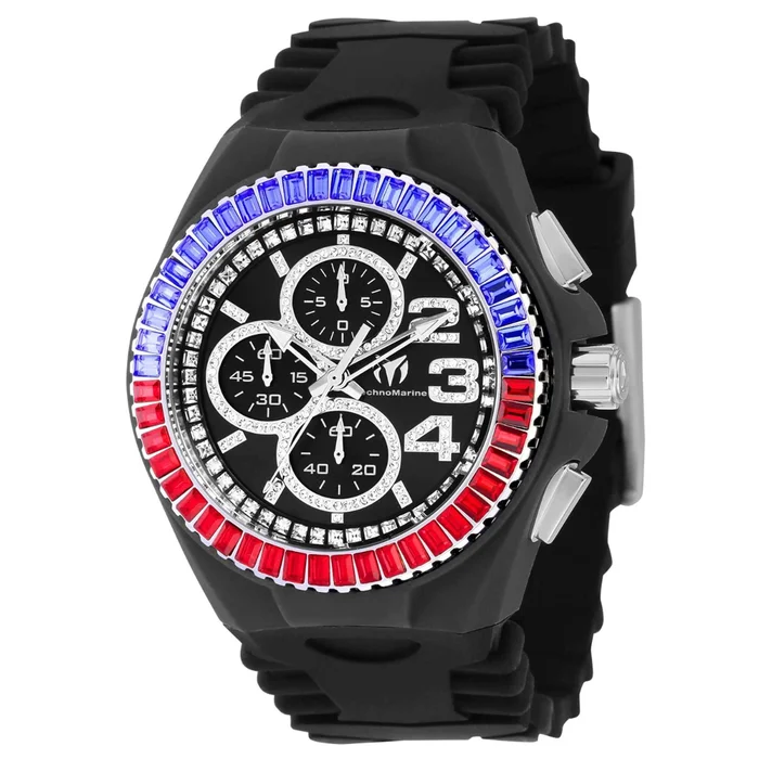 Technomarine Men’s Watch – Cruise Jellyfish Chronograph Black Dial Strap | TM-121186