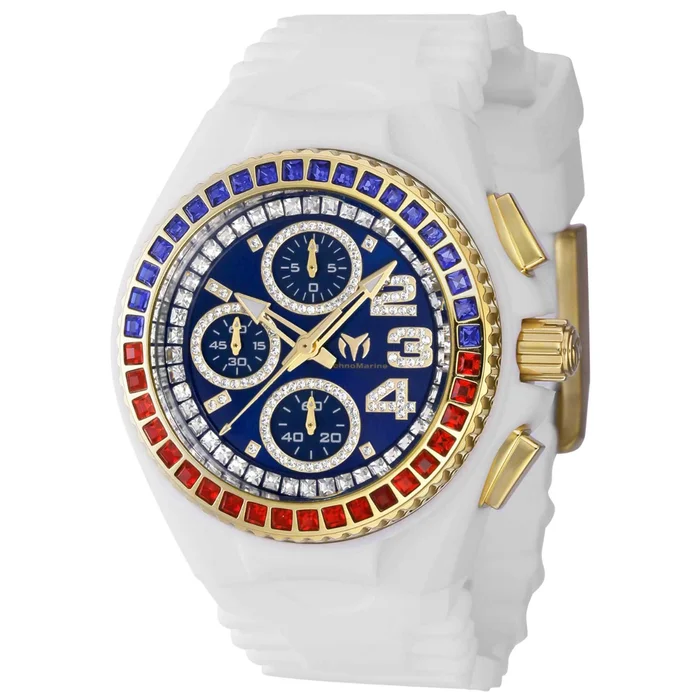 Technomarine Men’s Watch – Cruise Square Shape Red, Blue Crystal Bezel | TM-121199