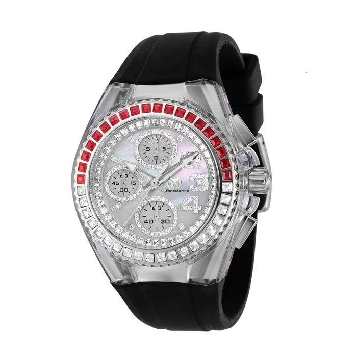 Technomarine Unisex Watch – Cruise Chrono Red and White Crystal Bezel | TM-121056