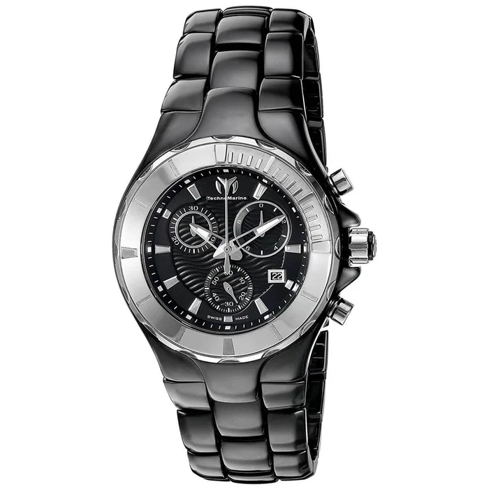 Technomarine Women’s Chrono Watch – Cruise Black Dial Ceramic Bracelet | TM-110028C